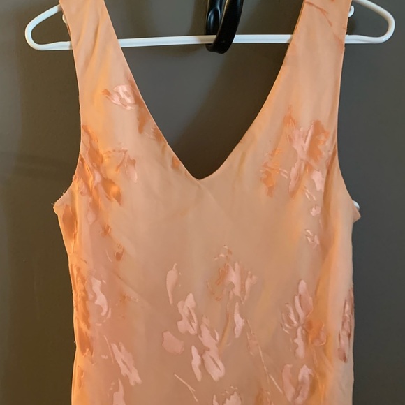 Capri vintage y2k asymmetrical Peach 100 % silk maxi beaded fairy dress - Picture 2 of 5
